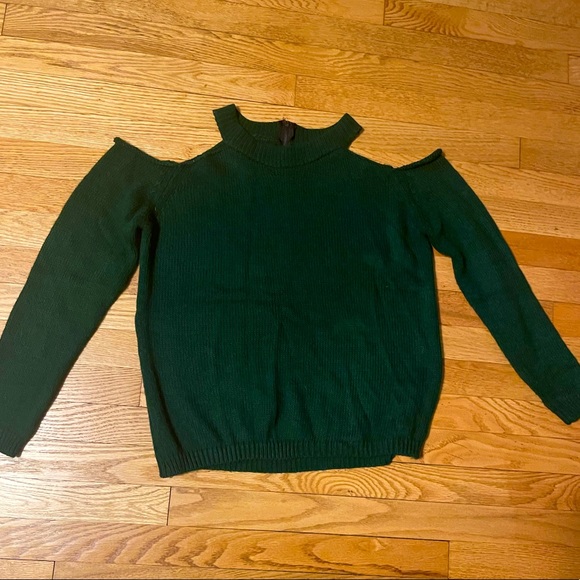 Sweaters - Don't ask why emerald green peek-a boo shoulder sweater size medium